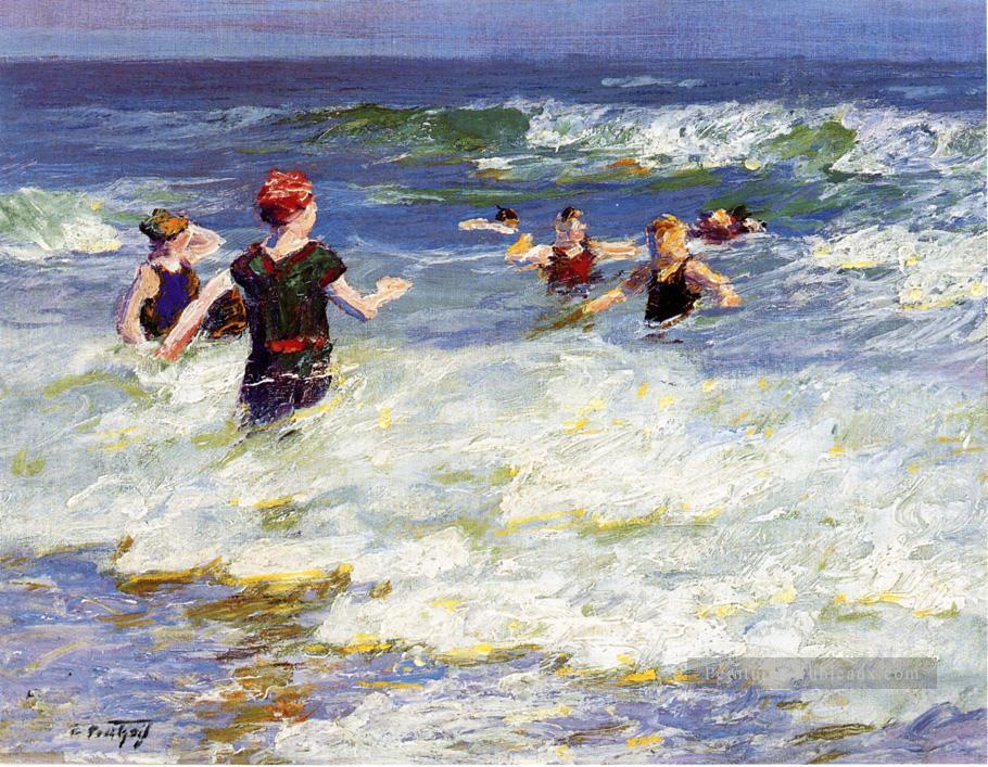 Sur la plage de Surf2 Impressionniste Edward Henry Potthast Peintures à l'huile